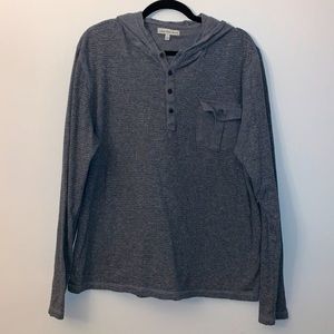 Calvin Klein Gray Henley Hoodie - Size L